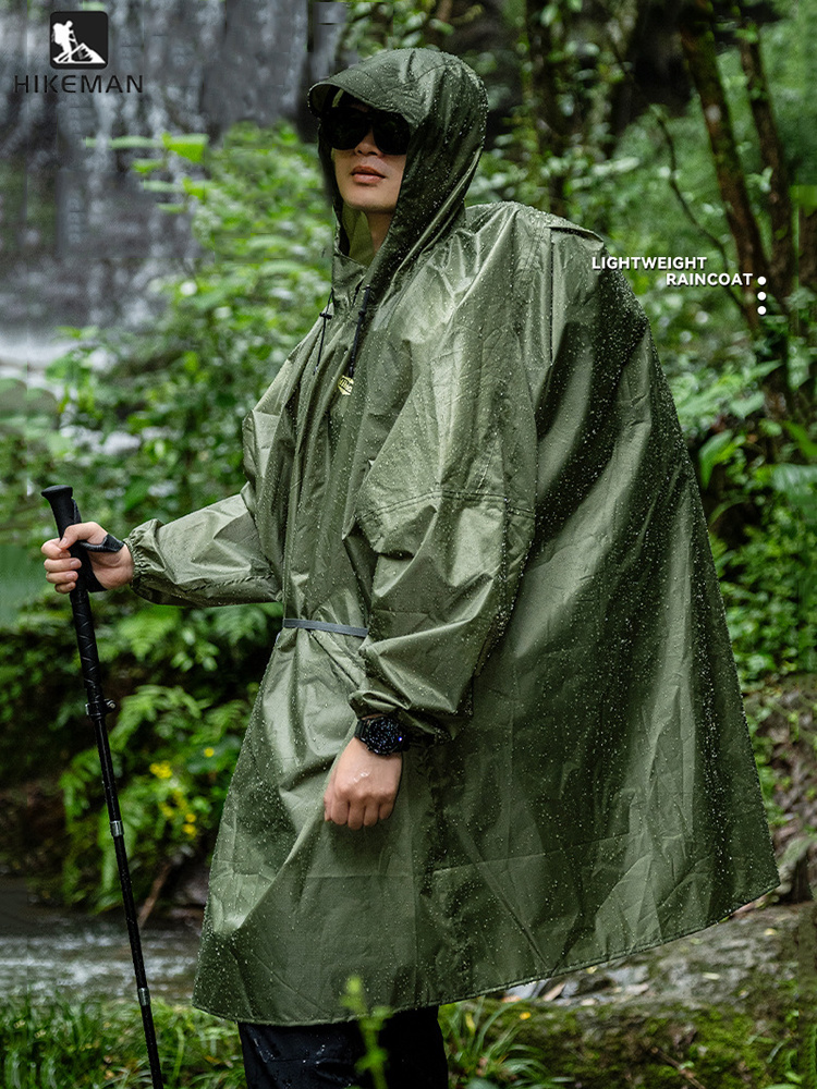 Camping Rain Poncho - Imperméable ultraléger à fermeture éclair en