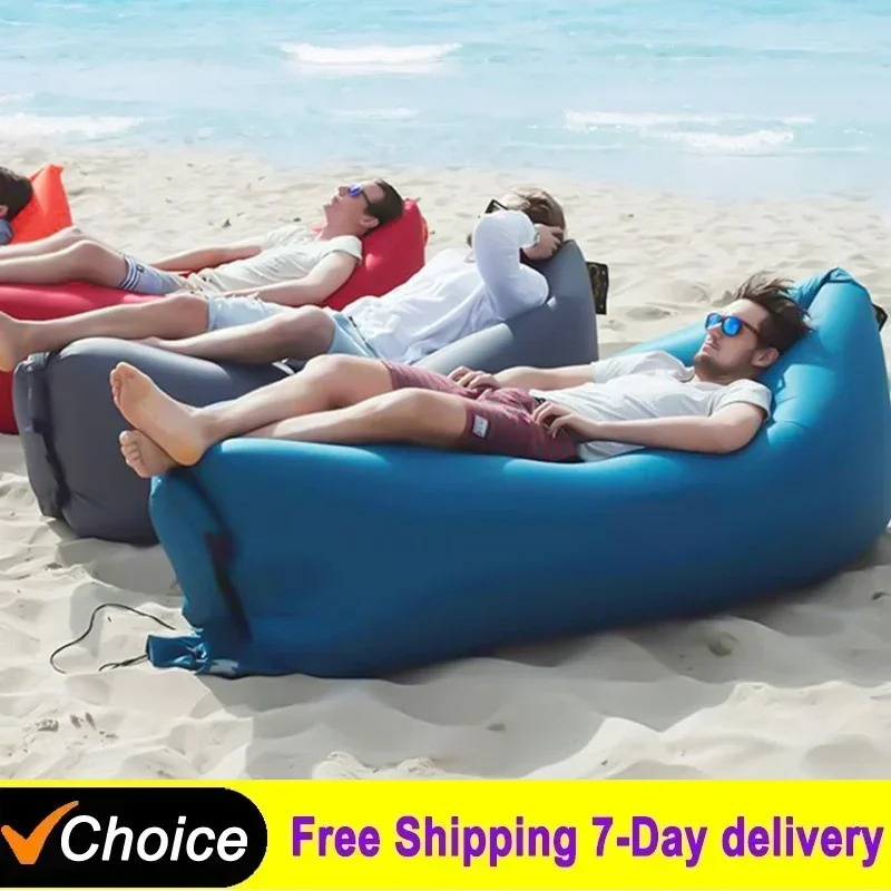 Bed Outdoor Camping - Canapé gonflable portable d'extérieur, chaise longue